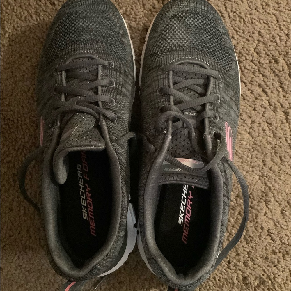 Skechers Women's Charcoal and Pink Sneakers size 7